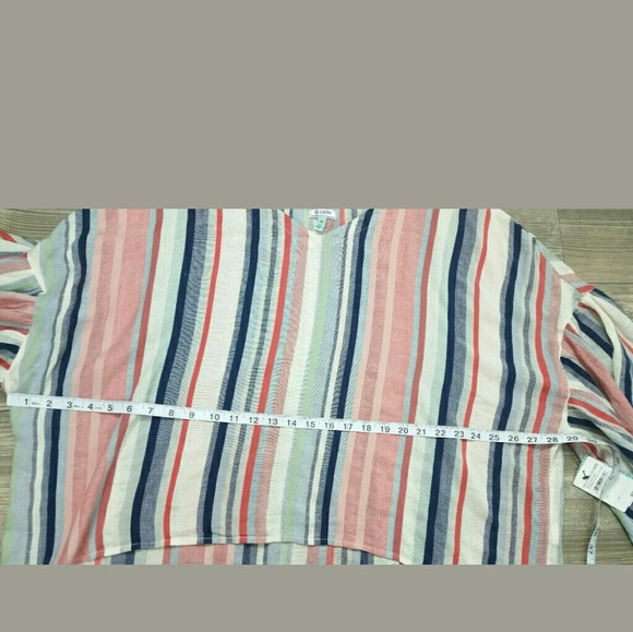 Susina 2X Summer Breeze Stripe V Neck Ruffle - Picture 4 of 8